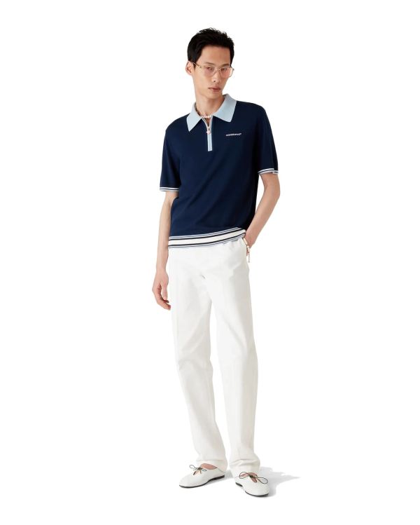 MERINO KNIT TENNIS POLO SHIRT NAVY