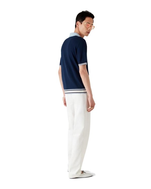 MERINO KNIT TENNIS POLO SHIRT NAVY