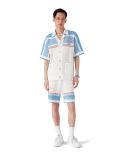 COTTON TENNIS CROCHET SHIRT BLUE