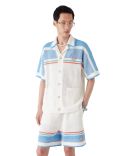 CHEMISE DE TENNIS EN COTON ET CROCHET BLEU