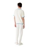 POLO EN COTON BOUCLÉ BLANC CASSÉ