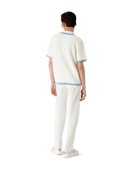 COTTON BOUCLE POLO SHIRT OFF-WHITE