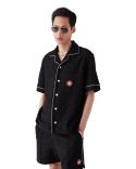 MONOGRAMN JACQUARD TOWELLING SHIRT BLACK