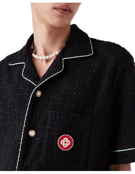 MONOGRAMN JACQUARD TOWELLING SHIRT BLACK