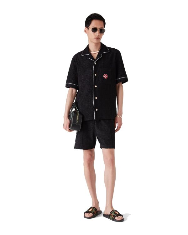 MONOGRAMN JACQUARD TOWELLING SHIRT BLACK 2
