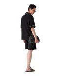 MONOGRAMN JACQUARD TOWELLING SHIRT BLACK