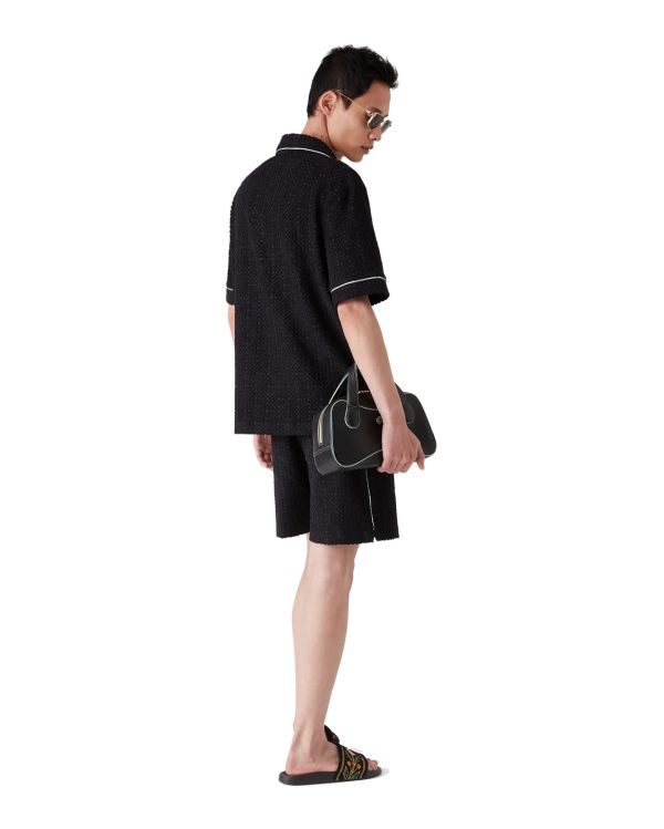 CHEMISE EN ÉPONGE MOTIF JACQUARD MONOGRAMME NOIR