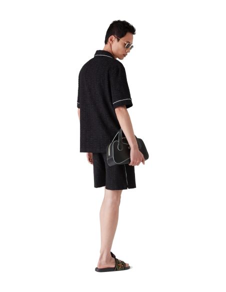 MONOGRAMN JACQUARD TOWELLING SHIRT BLACK