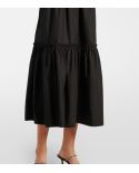 ROBE BLACK COTTON POPLIN LONG SMOCK