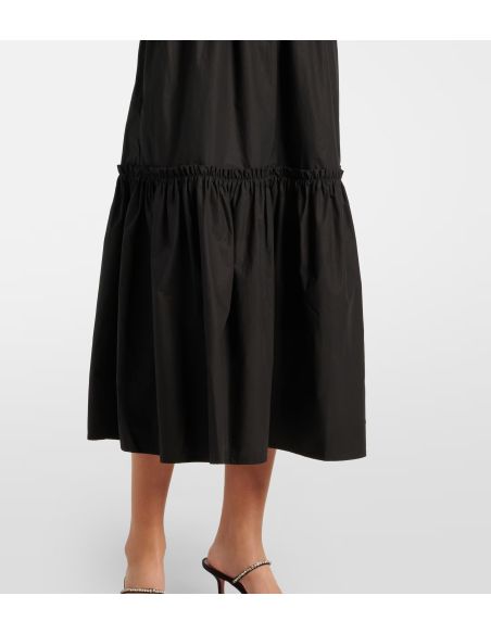 ROBE BLACK COTTON POPLIN LONG SMOCK