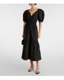 ROBE BLACK COTTON POPLIN LONG SMOCK