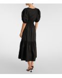 ROBE BLACK COTTON POPLIN LONG SMOCK