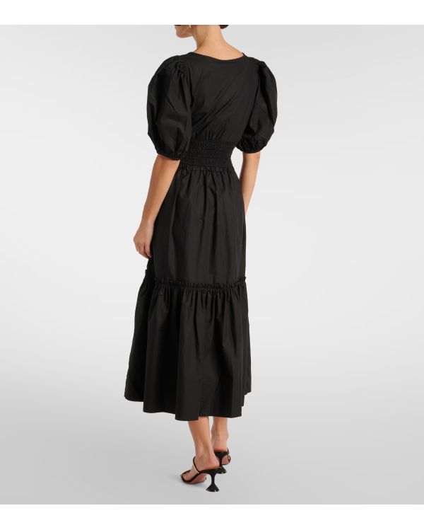 ROBE BLACK COTTON POPLIN LONG SMOCK 2