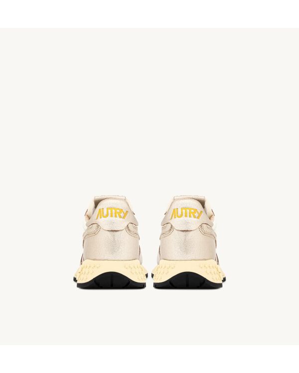 REELWIND WOMEN'S WHITE AND METALLIC GOLD SNEAKERS