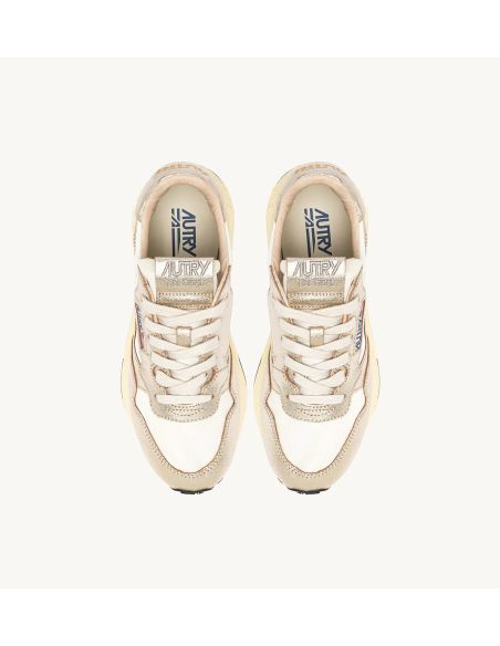 REELWIND WOMEN'S WHITE AND METALLIC GOLD SNEAKERS