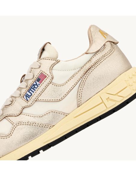 REELWIND WOMEN'S WHITE AND METALLIC GOLD SNEAKERS