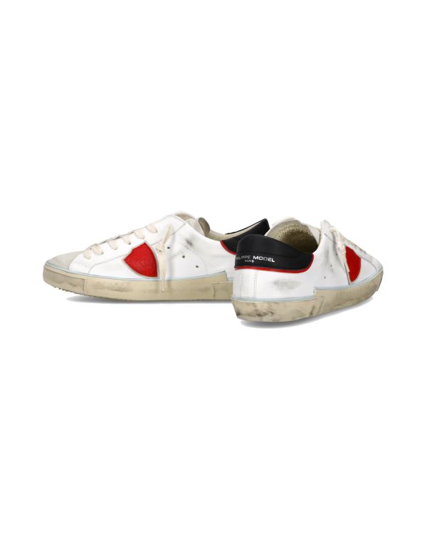 PRSX MEN'S WHITE BLACK AND RED SNEAKERS