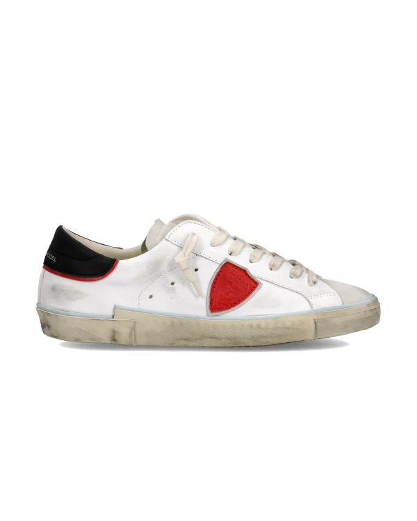PRSX MEN'S WHITE BLACK AND RED SNEAKERS