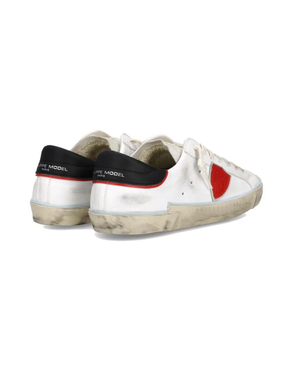 PRSX MEN'S WHITE BLACK AND RED SNEAKERS