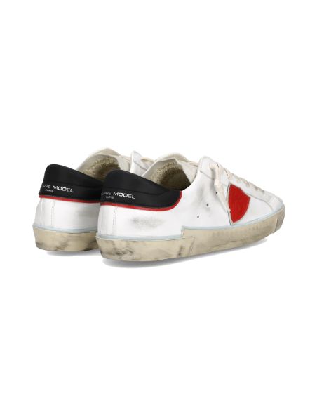 PRSX MEN'S WHITE BLACK AND RED SNEAKERS
