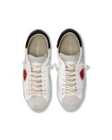 PRSX MEN'S WHITE BLACK AND RED SNEAKERS