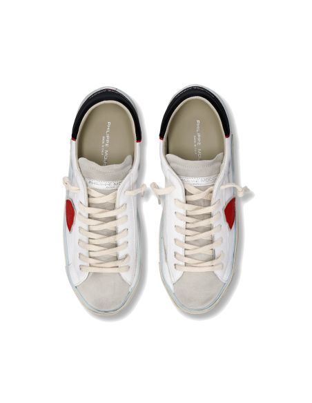 PRSX MEN'S WHITE BLACK AND RED SNEAKERS