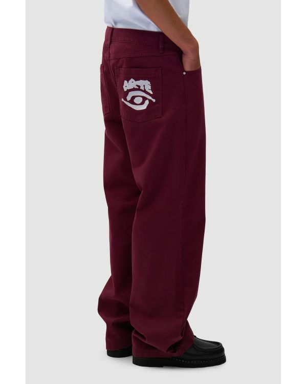 GRAPHIC POCKET PANTS BORDEAUX