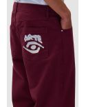 PANTALON GRAPHIQUE À POCHE ARRIÈRE BORDEAUX