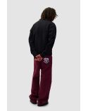 PANTALON GRAPHIQUE À POCHE ARRIÈRE BORDEAUX