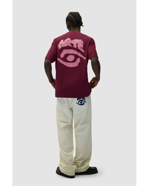PANTALON GRAPHIQUE À POCHE ARRIÈRE CRÈME