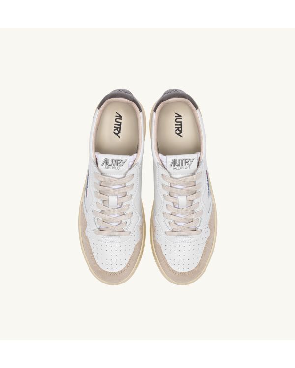 MEN'S MEDIALIST SNEAKERS TRICOLOR WHITE AND MOREL