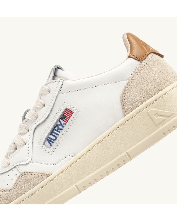 MEDALIST MEN'S SNEAKERS WHITE AND BROWN SUGAR