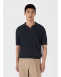 POLO EN MAILLE FILET COMPACT BLEU MARINE