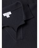 POLO EN MAILLE FILET COMPACT BLEU MARINE