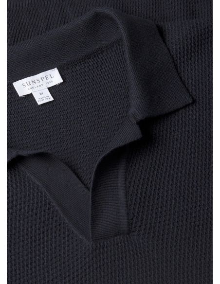COMPACT MESH KNIT POLO SHIRT NAVY