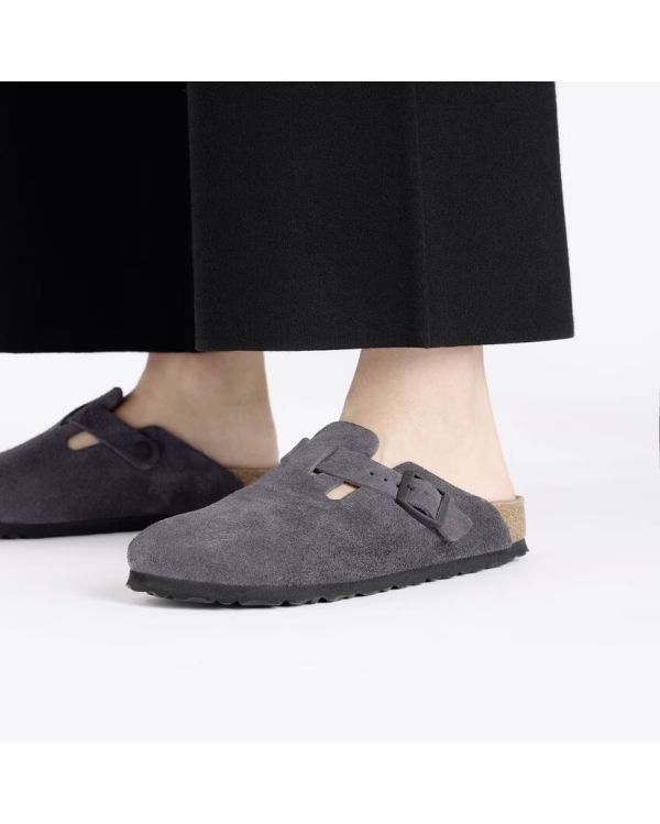 MULES BOSTON HOMME VELOURS GRIS