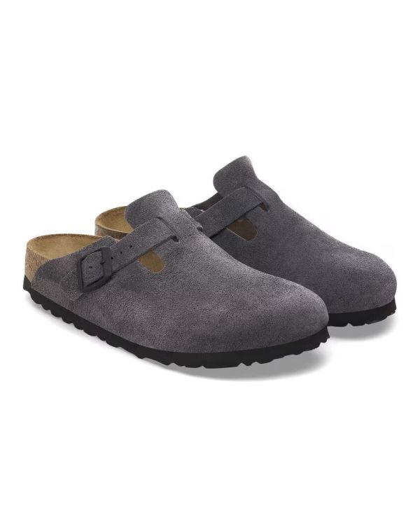 MULES BOSTON HOMME VELOURS GRIS 2