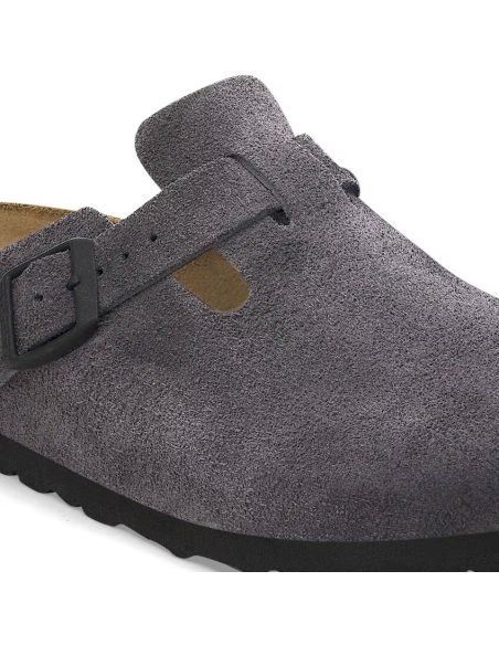 MULES BOSTON FEMME VELOURS GRIS