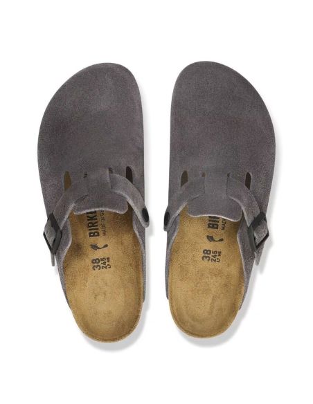 MULES BOSTON FEMME VELOURS GRIS