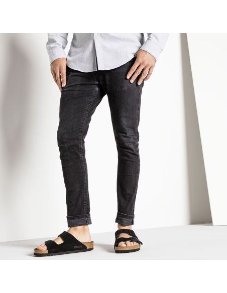SANDALES HOMME ARIZONA LIT DE PIED SOUPLE NOIR 