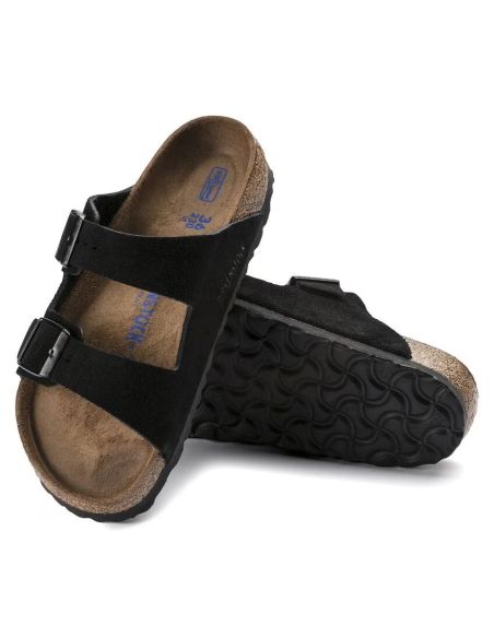 SANDALES FEMME ARIZONA LIT DE PIED SOUPLE NOIR 