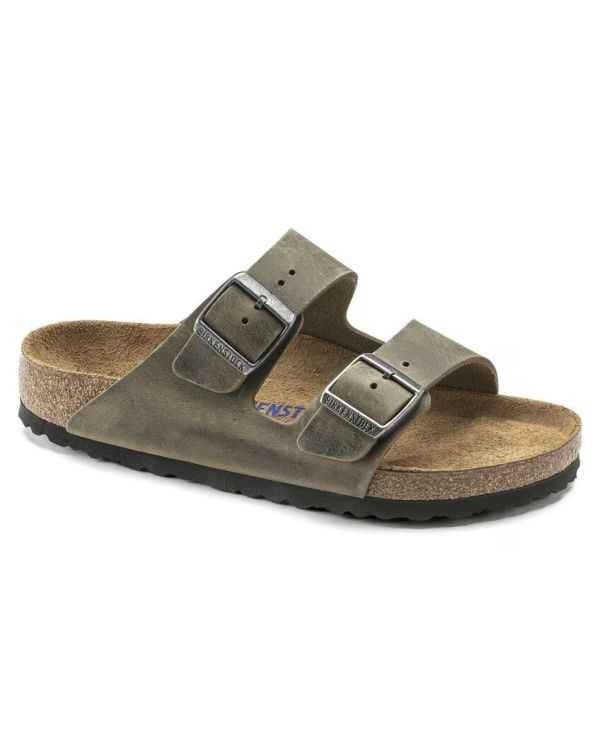 SANDALES HOMME ARIZONA LIT DE PIED SOUPLE KAKI DÉLAVÉ