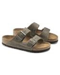 SANDALES HOMME ARIZONA LIT DE PIED SOUPLE KAKI DÉLAVÉ