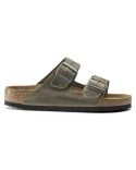 SANDALES HOMME ARIZONA LIT DE PIED SOUPLE KAKI DÉLAVÉ