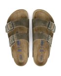SANDALES HOMME ARIZONA LIT DE PIED SOUPLE KAKI DÉLAVÉ