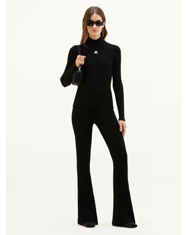 SWEATER MOCKNECK REEDITION RIB KNIT BLACK