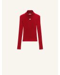 SWEATER MOCKNECK REEDITION RIB KNIT RED
