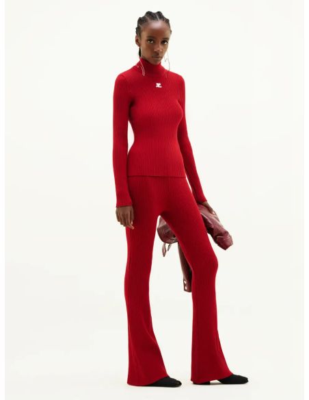 SWEATER MOCKNECK REEDITION RIB KNIT RED