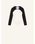 TSHIRT MANCHES LONGUES CIRCLE CONTRAST BLANC HERITAGE/NOIR