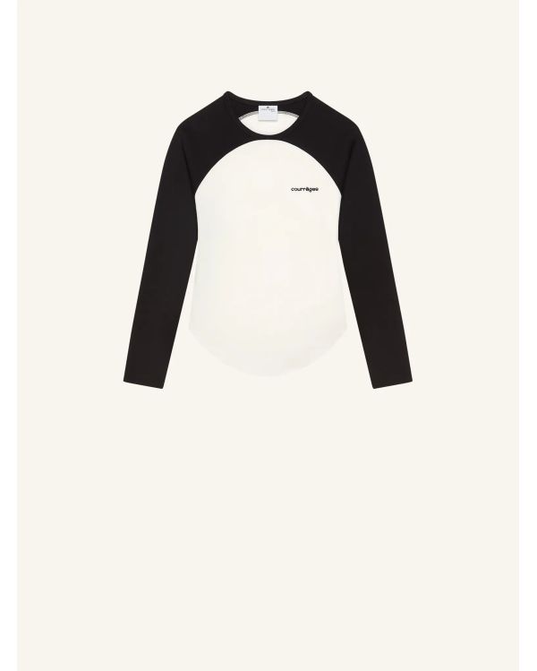 TSHIRT MANCHES LONGUES CIRCLE CONTRAST BLANC HERITAGE/NOIR